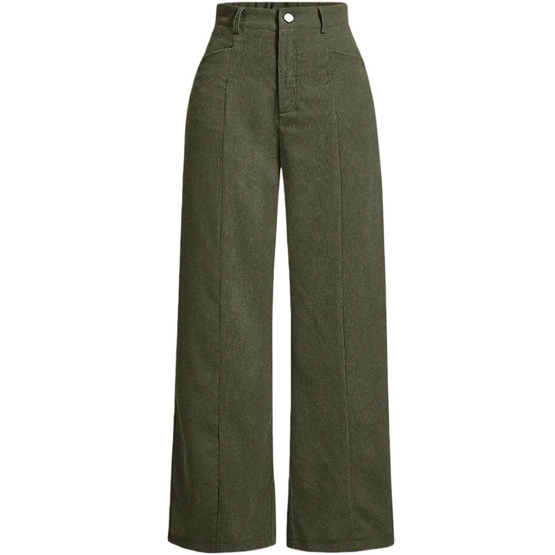 Women's High Waist Corduroy Wide Leg Pants