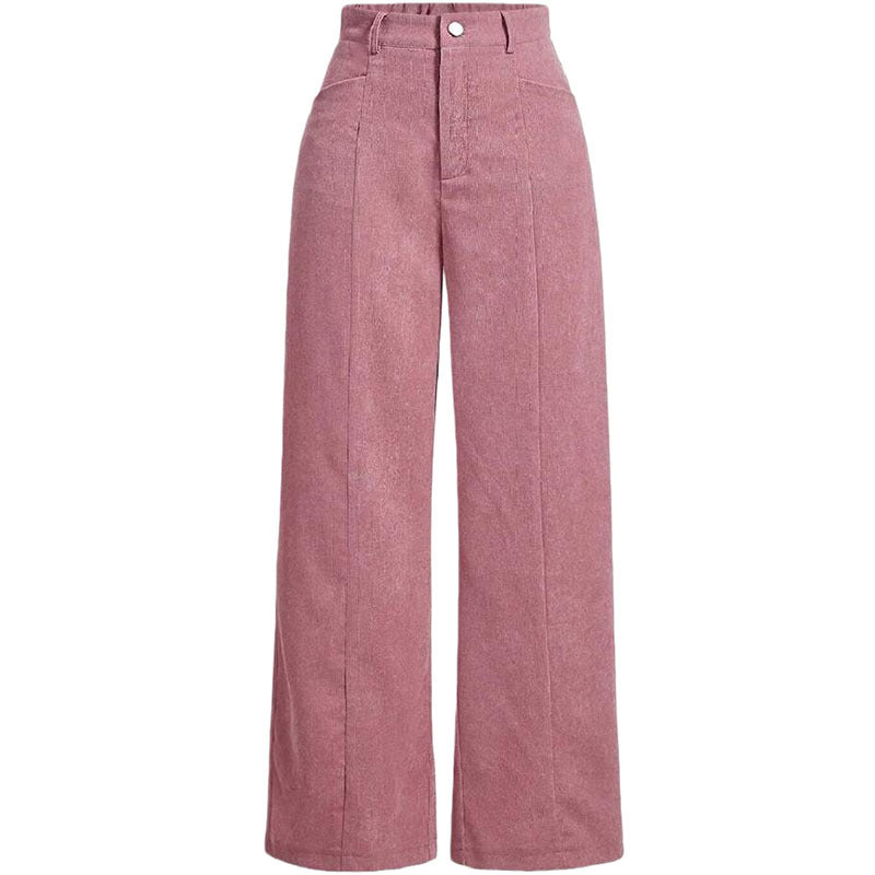 Women's High Waist Corduroy Wide Leg Pants