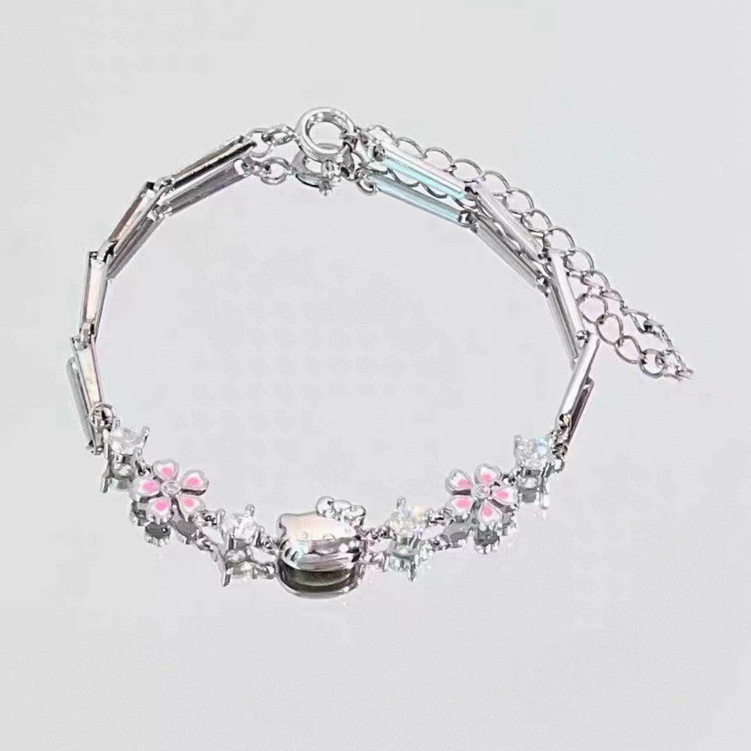 Cool and Elegant Winter Snowflake Exquisite Light Luxury Niche Design Zircon High-End Adjustable Fashion Bracelet