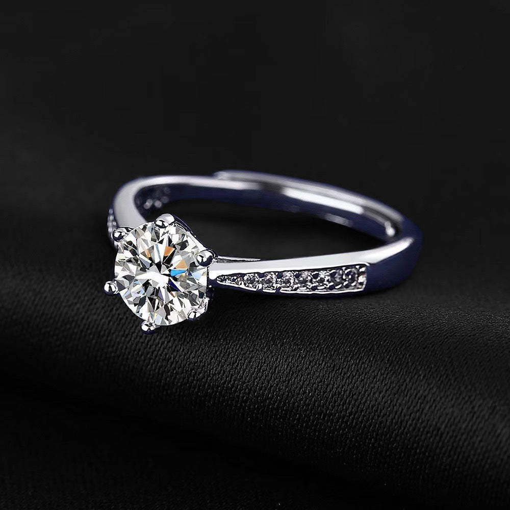 Adjustable Simulated Moissanite Women's Ring