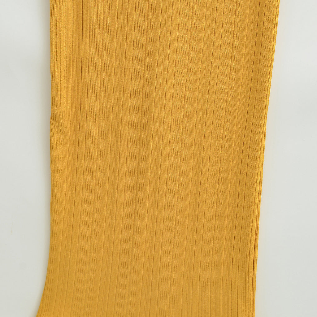 Sleeveless Ribbed Knit Dress with Slit