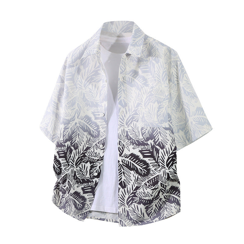 Men's Floral Print Casual Shirt - Lightweight Polyester, Multiple Colors
