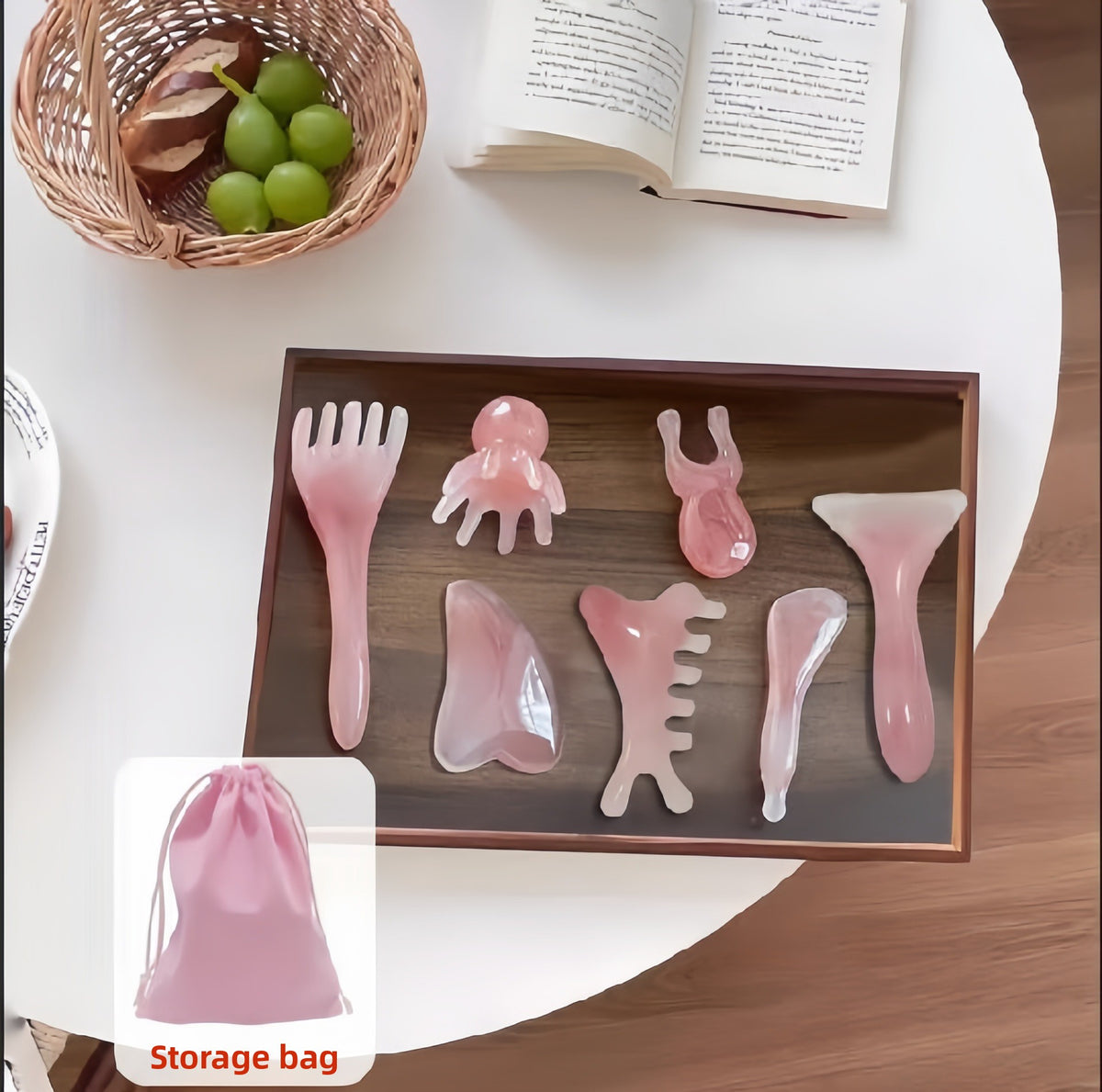 Facial gua sha and tendon-striking stick