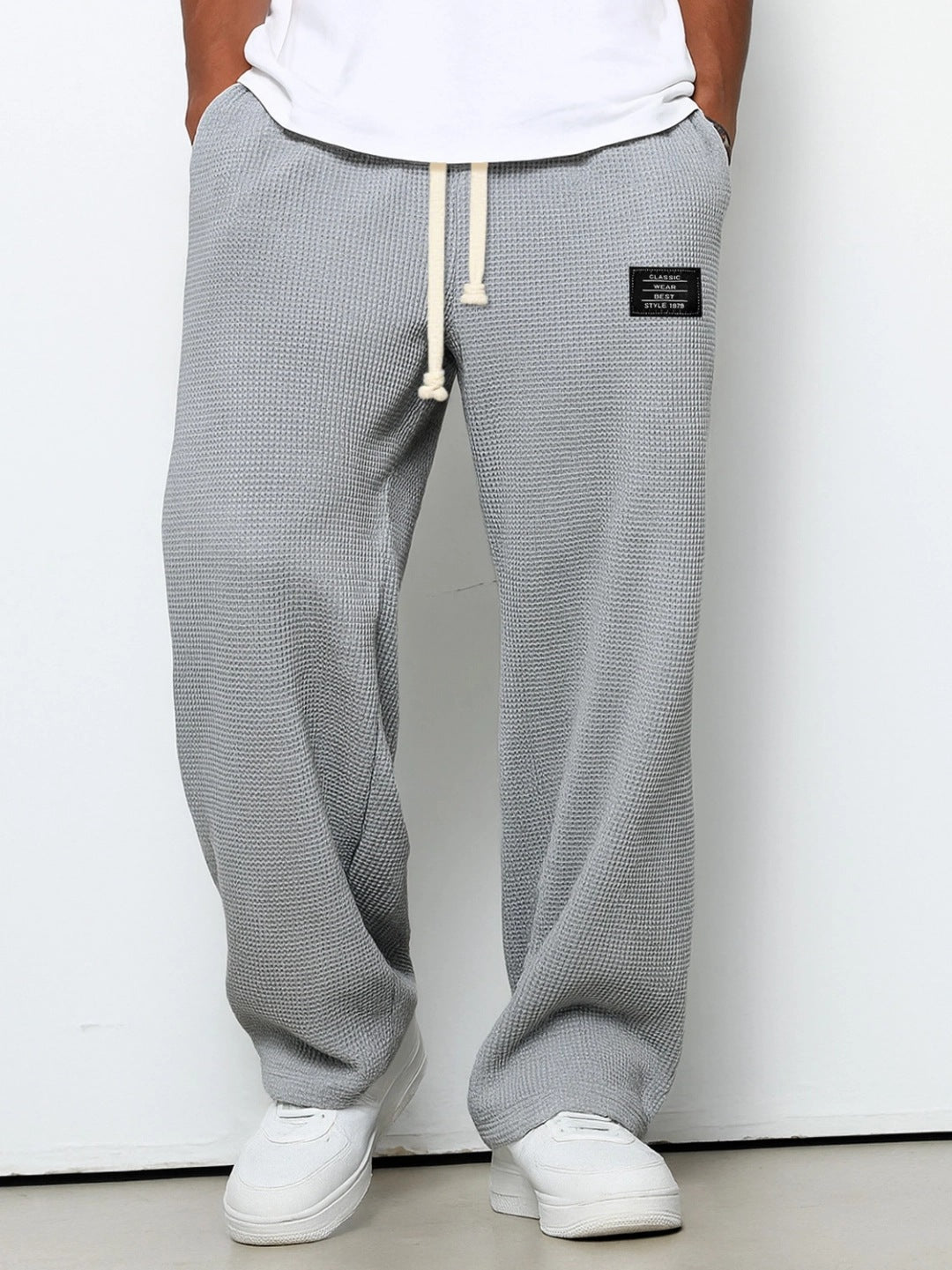 Waffle Pattern Men's Quick-Dry Straight Leg Pants