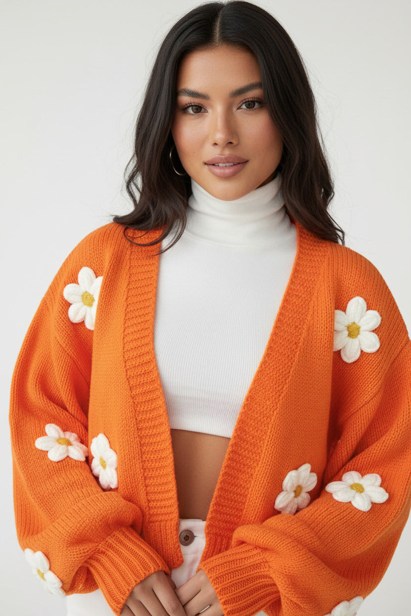 Petal Veil Knit Cardigan