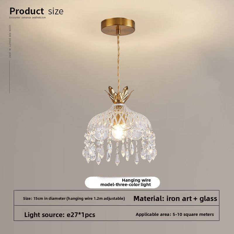 French Retro Crystal LED Chandelier Light