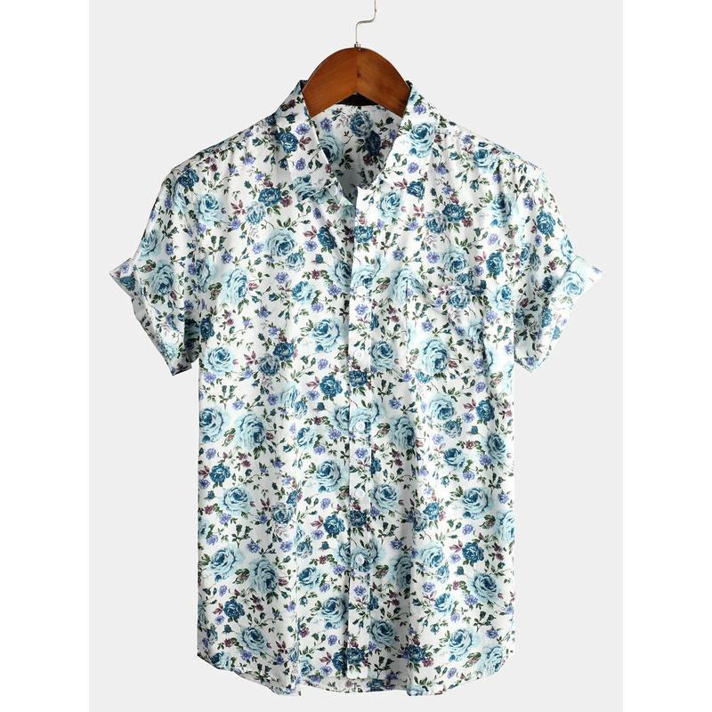 Men's Floral Tshirt - Breathable Quick-Dry Polyester