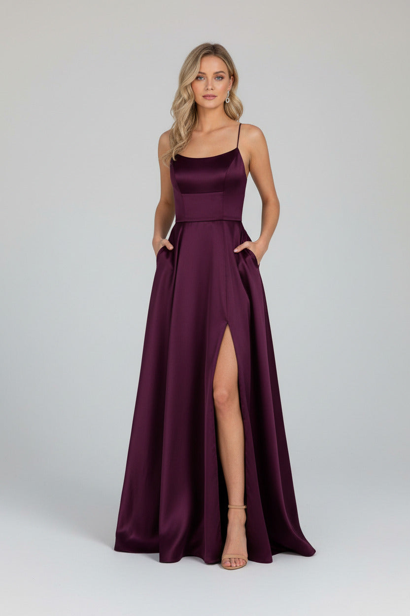 Solid Color Bridesmaid Long Dress