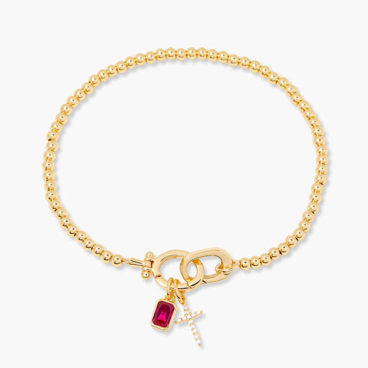 Zodiac Birthstone Gold Plated Adjustable Bracelet