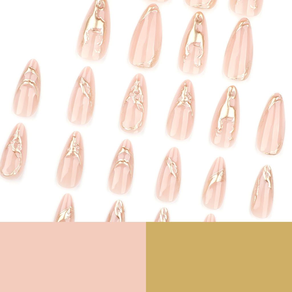 Short wearable nail plate with almonds