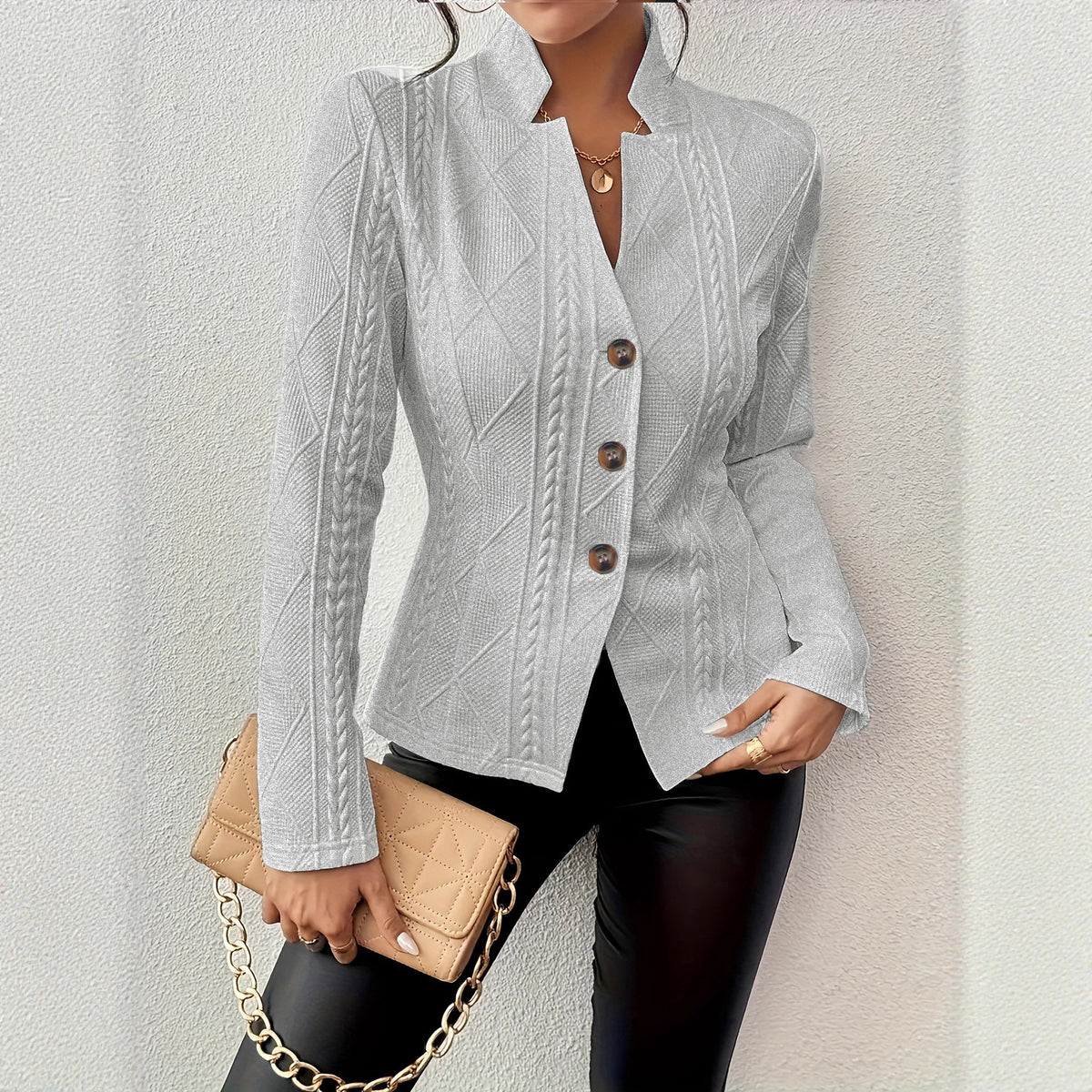 Winter and autumn button-patterned small suit jacket