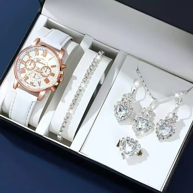 Women's Diamond Accent Quartz Watch and Jewelry
