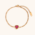 Stainless Steel Gold Plated Heart Bracelet