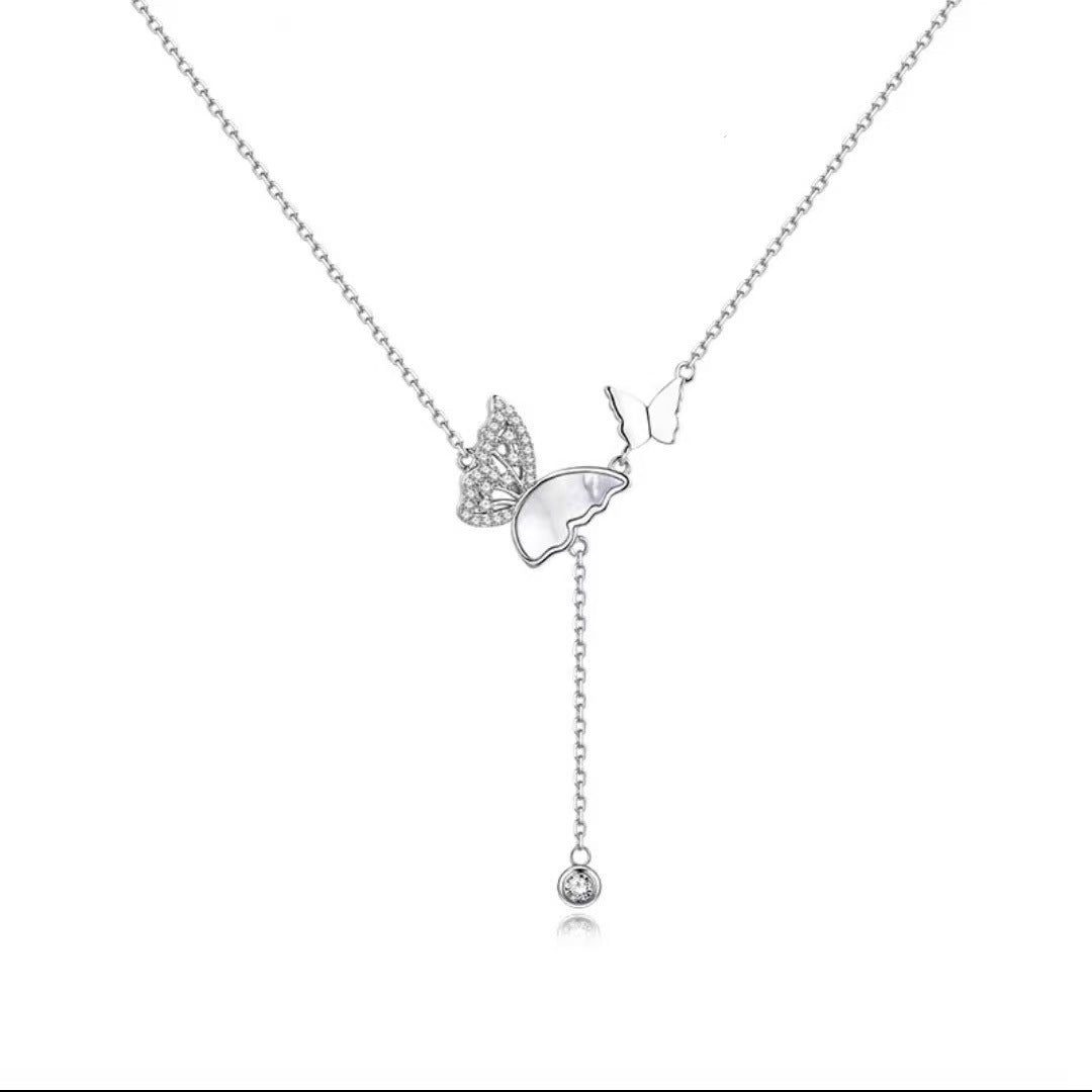 White Copper Butterfly Dream Necklace