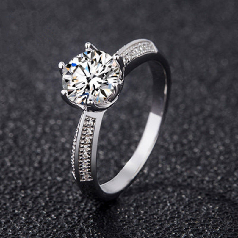 Radiant Hearts Diamond Simulant Adjustable Ring