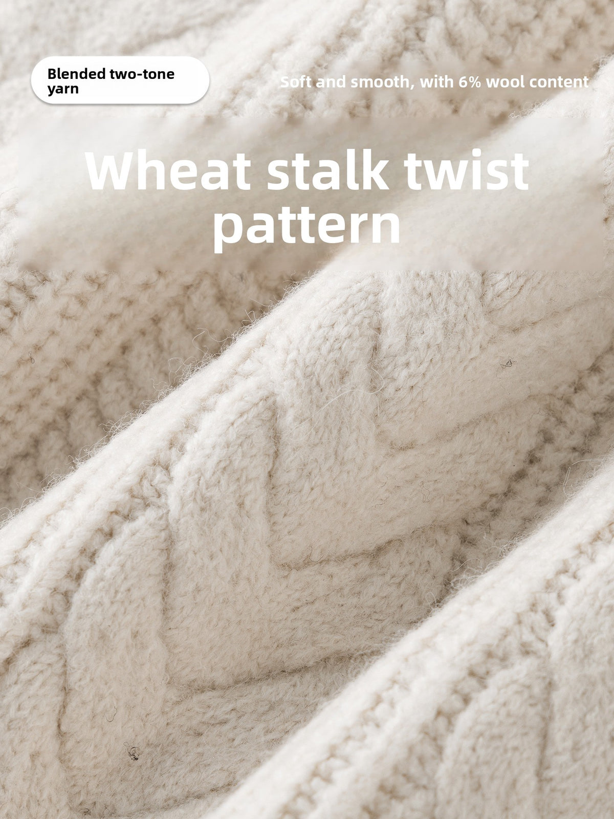 Men Zippered Knit Cardigan Sweater Vintage Wheat Knot Pattern