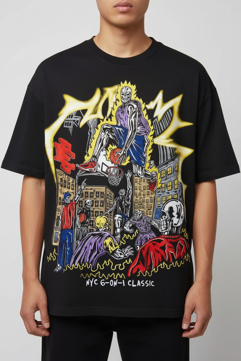 Cotton Loose Fit Cartoon T-Shirt - 100% Cotton, Moisture Wicking