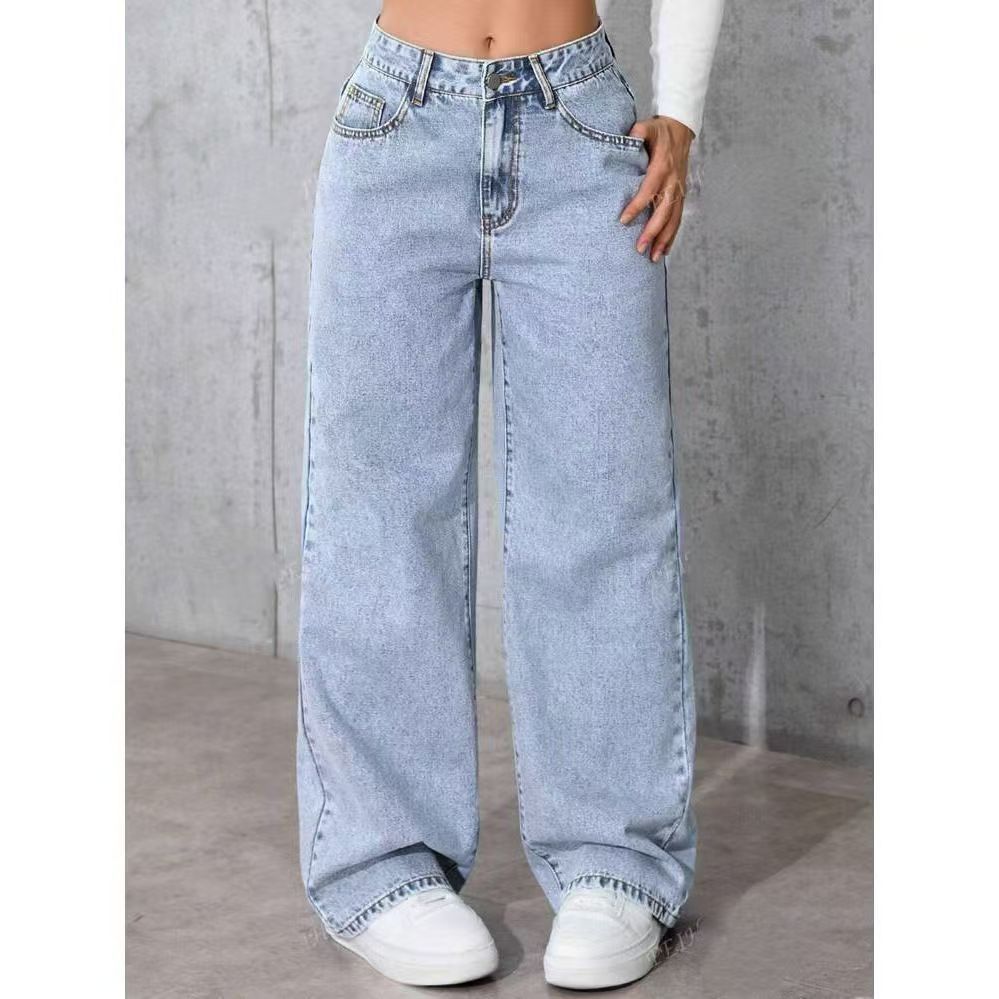 Womens High Waist Straight Leg Trousers