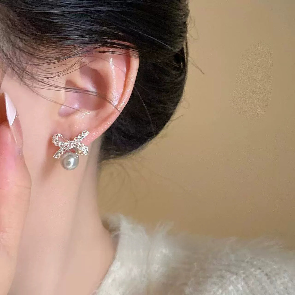 Pearl Geometric Earrings