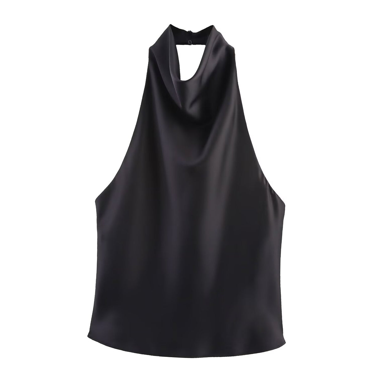 Womens Silk Satin Halter Neck Top