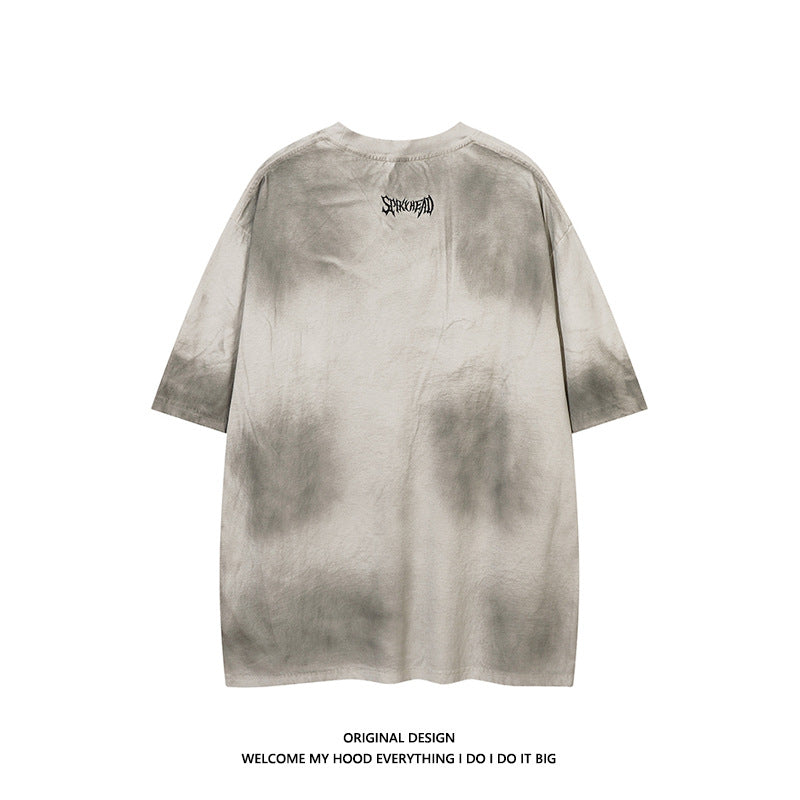Embroidery Short-Sleeved T-Shirt with Patch Design