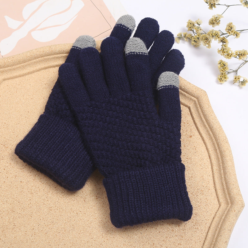 Fleece-Lined Touch Screen Knitted Winter Gloves