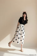 Womens Polka Dot Dress with T-shirt Set