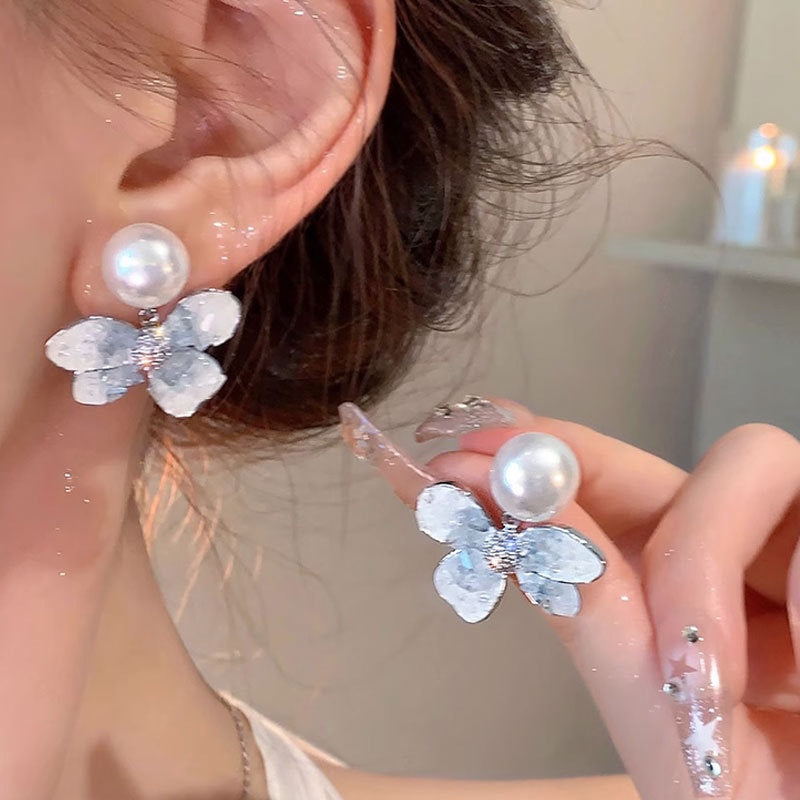 LunaPearl Butterfly Earrings Sterling Silver