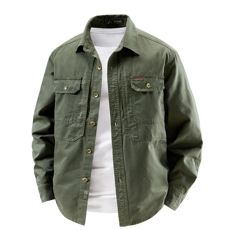 Mens Long Sleeve Cotton Work Shirt - Durable Comfort in Multiple Colors