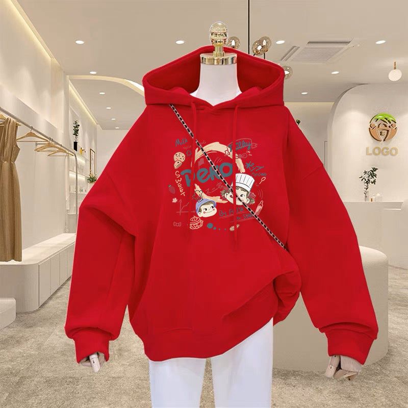 Fleece-lined and thickened sweatshirt