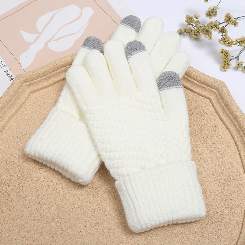 Fleece-Lined Touch Screen Knitted Winter Gloves