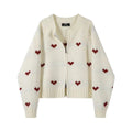 Heart Jacquard Knitted Cardigan