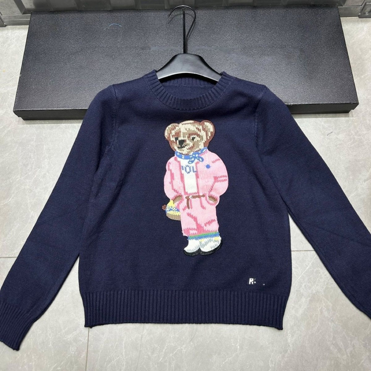 Embroidered Bear Knit Sweater