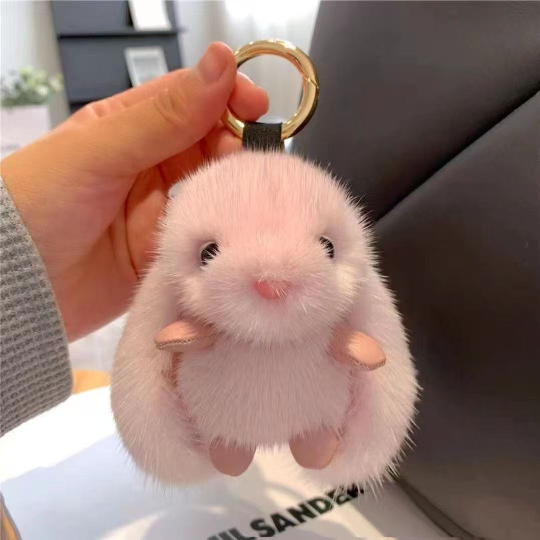 Imitation mink fur rabbit pendant