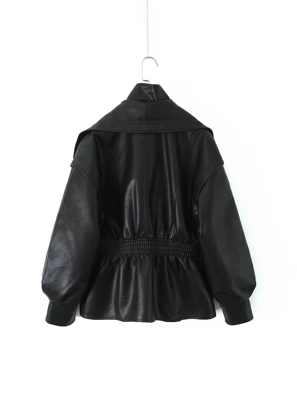 Fashion Turn-Down Collar Leather Jacket