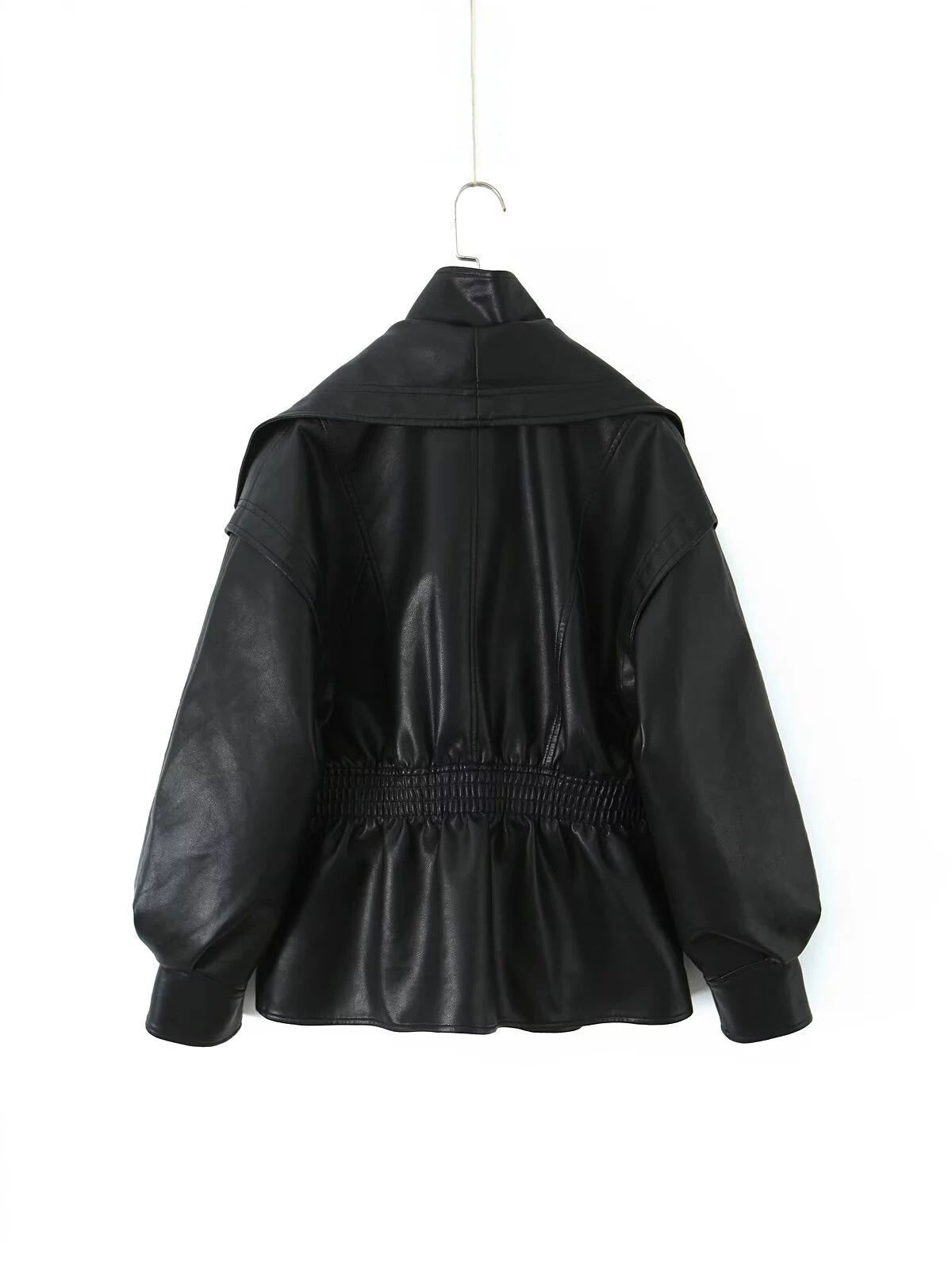 Fashion Turn-Down Collar Leather Jacket