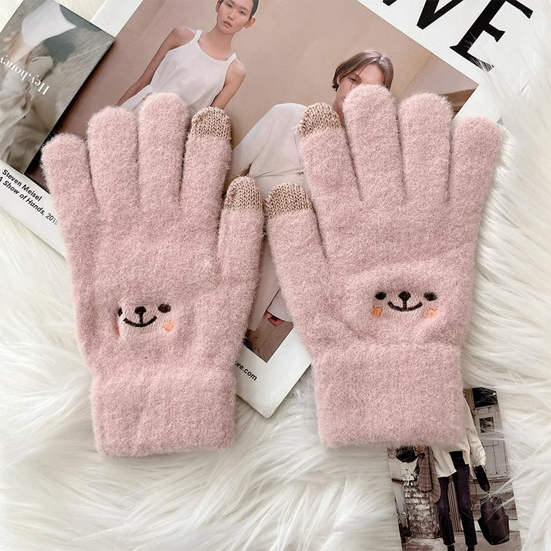 Fleece-Lined Touch Screen Knitted Winter Gloves