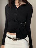 Casual design irregular long-sleeved T-shirt