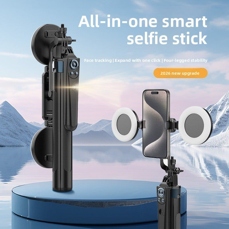 AI Facial Tracking 360 Rotation Camera Stand with LED Lights