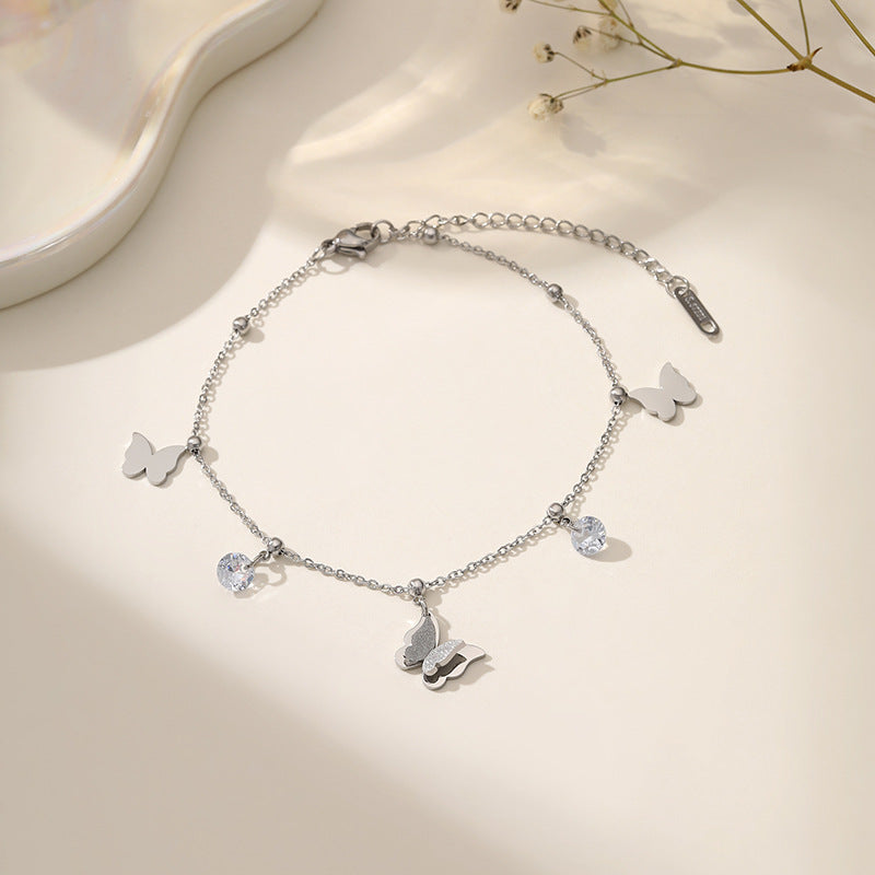 Fashion Titanium Steel Ankle Chain with Tassel