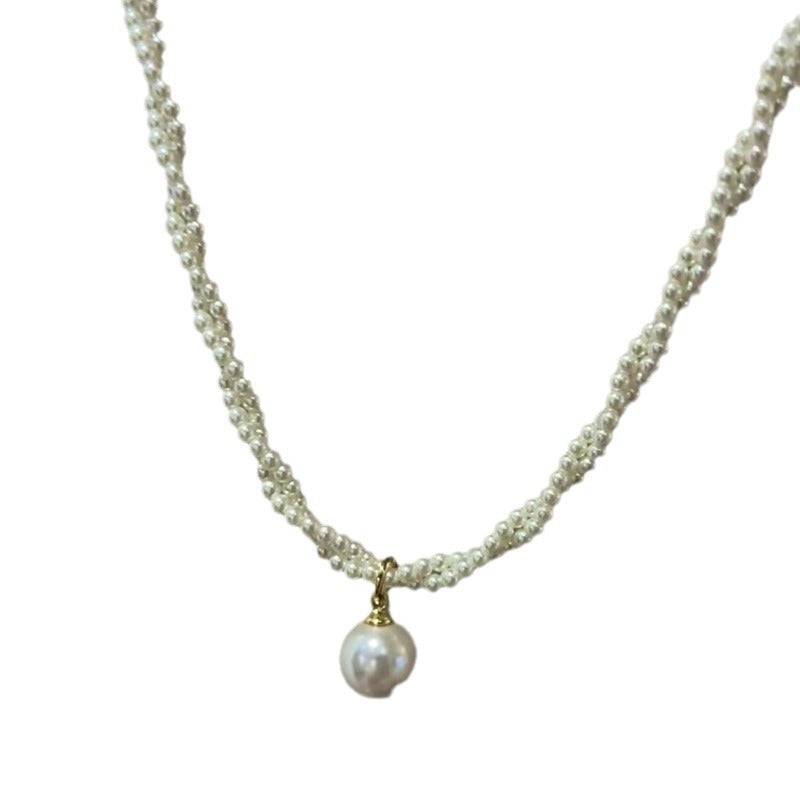 Double-Layer Pearl Necklace with Pendant