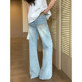 Washed Retro Wide-Leg Denim Pants for Women