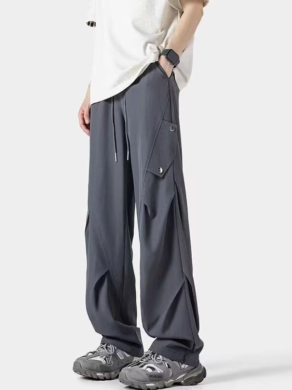 Mens Quick-Dry Casual Cargo Pants with Utility Pockets