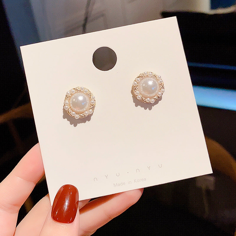 Pearl Geometric Earrings