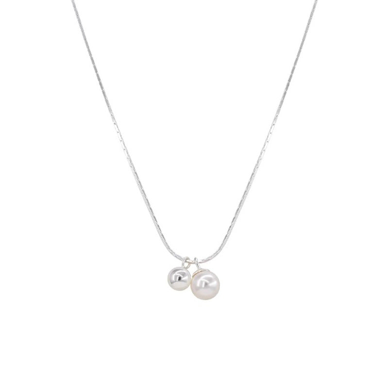 Sterling Silver Heart Pearl Necklace