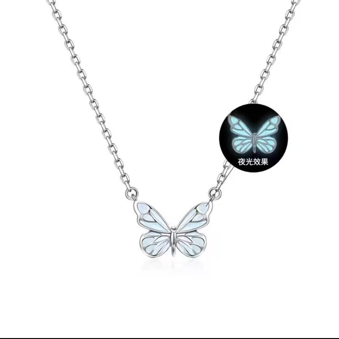 White Copper Butterfly Dream Necklace