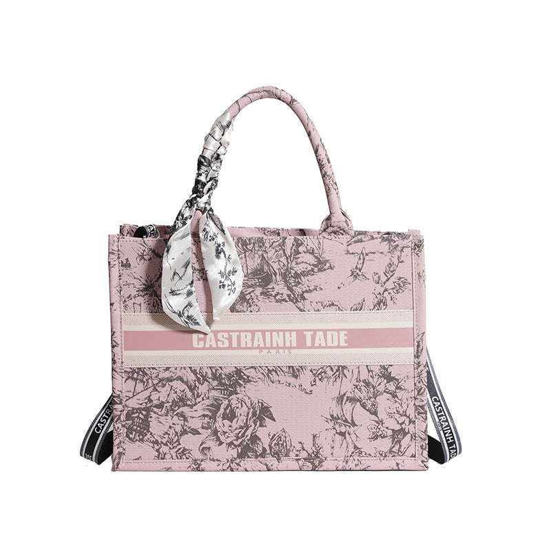 Letter Print PU Tote Bag