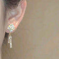 Pearl Ear Clips, Sophisticated Geometric Accent