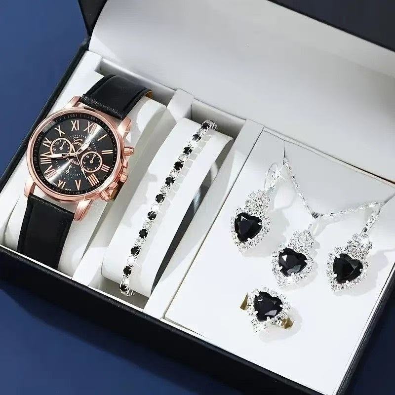 Women's Diamond Accent Quartz Watch and Jewelry