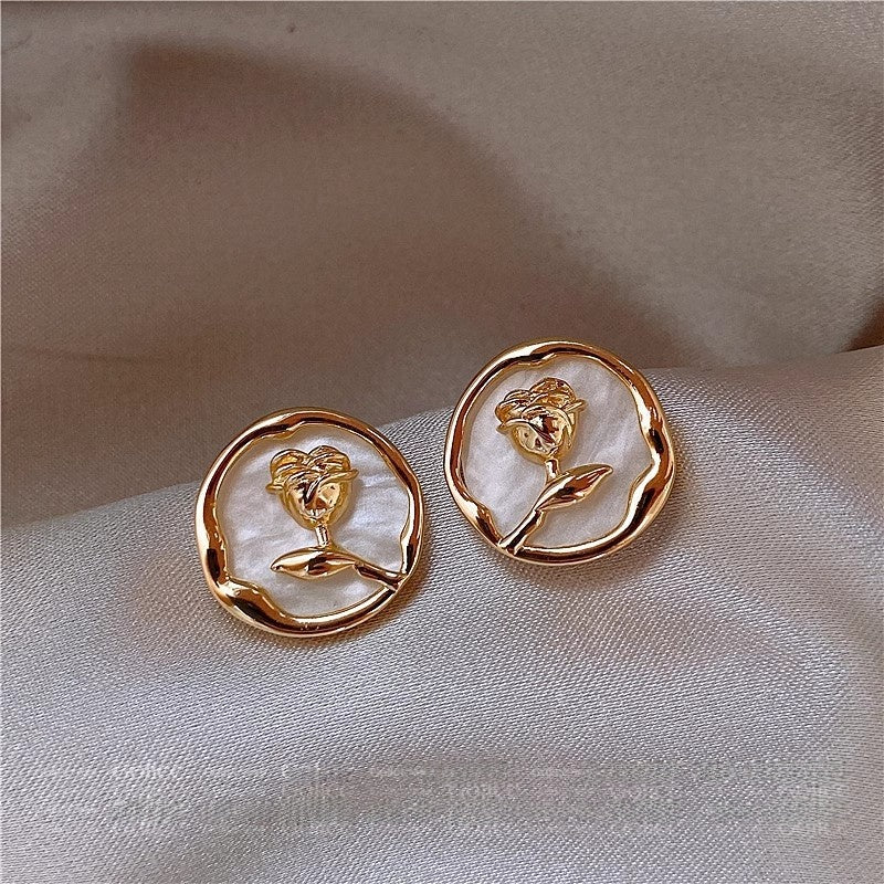 Pearl Geometric Earrings